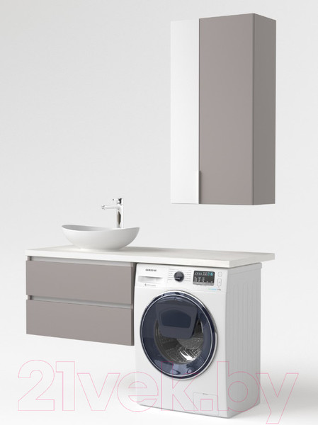 Изображение товара Шкаф для ванной Дабер 022 / Ш22.0.0.4Б (серый/белый)