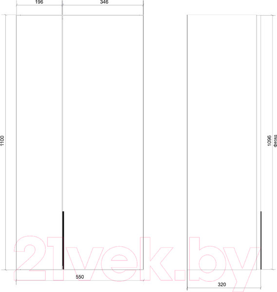 Изображение товара Шкаф для ванной Дабер 022 / Ш22.0.0.4Б (серый/белый)
