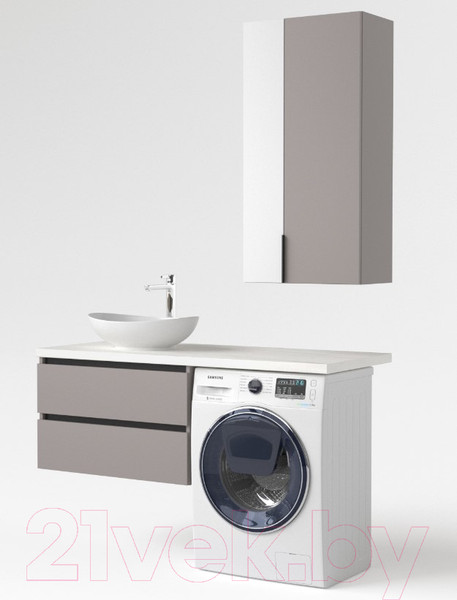 Изображение товара Шкаф для ванной Дабер 022 / Ш22.0.0.4Ч (серый/черный)