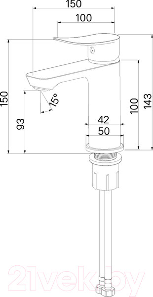 Изображение товара Смеситель Milardo Demi DEMSB00M01