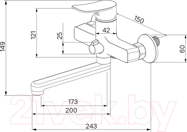 Изображение товара Смеситель Milardo Demi DEMSB02M02
