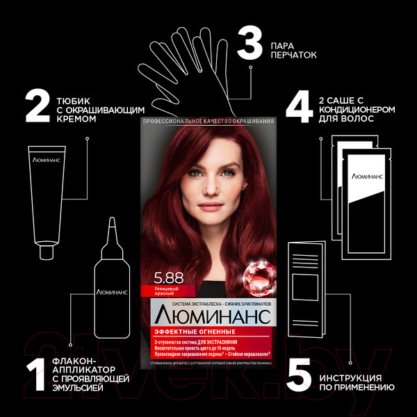 Изображение товара Крем-краска для волос Luminance Стойкая 5.88 (глянцевый красный)