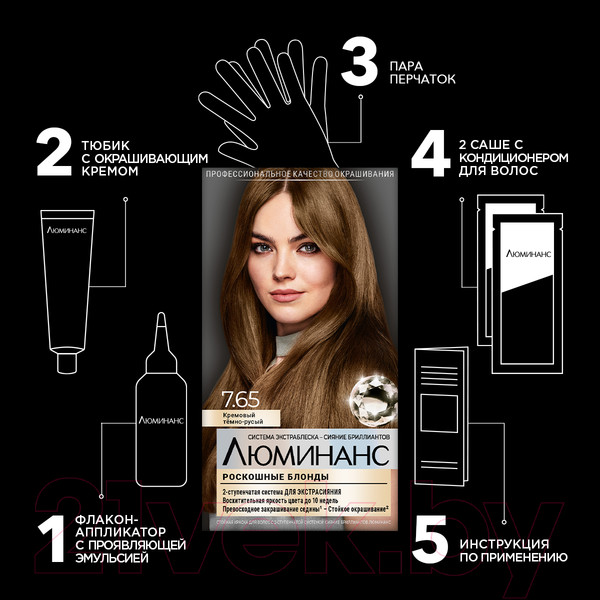 Изображение товара Крем-краска для волос Luminance Стойкая 7.65 (кремовый темно-русый)