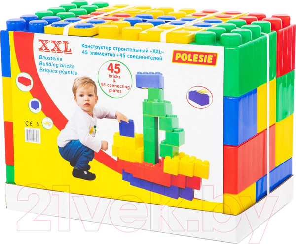Изображение товара Конструктор Полесье Строительный XXL / 68033 (45эл)