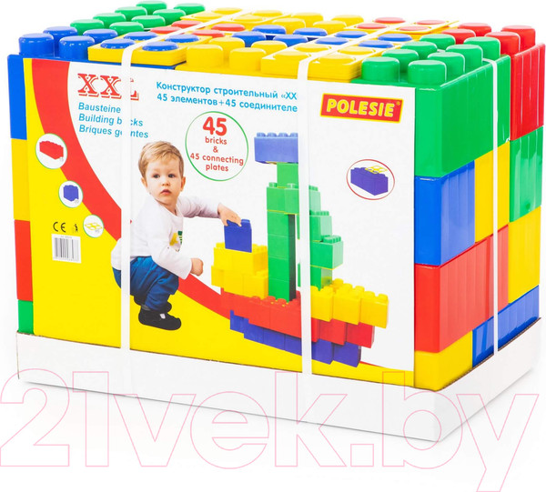 Изображение товара Конструктор Полесье Строительный XXL / 68033 (45эл)