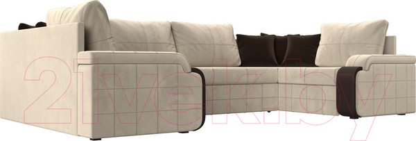 Изображение товара Диван П-образный Лига Диванов Николь П-образный 105 / 60348 (микровельвет, бежевый)