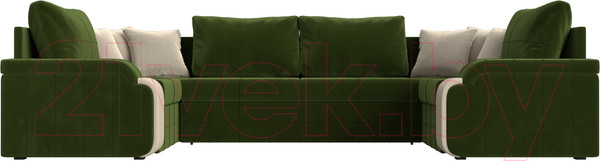 Изображение товара Диван П-образный Лига Диванов Николь П-образный 105 / 60352 (микровельвет, зеленый)