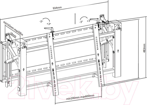 Изображение товара Каркас для видеостены ABC Mount WallPro-90 (черный)