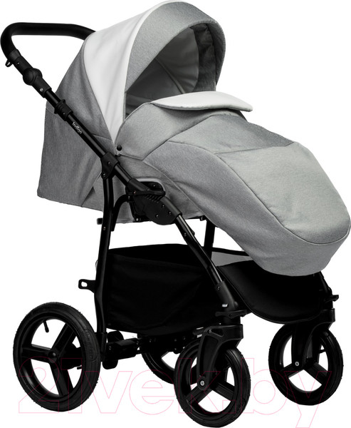 Изображение товара Детская универсальная коляска INDIGO Impulse Eco 2 в 1 (Ie 03, белая кожа/серый)