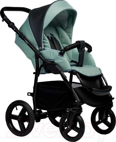 Изображение товара Детская универсальная коляска INDIGO Impulse Eco 2 в 1 (Ie 07, серая кожа/шалфей)