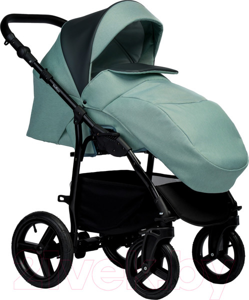 Изображение товара Детская универсальная коляска INDIGO Impulse Eco 2 в 1 (Ie 07, серая кожа/шалфей)