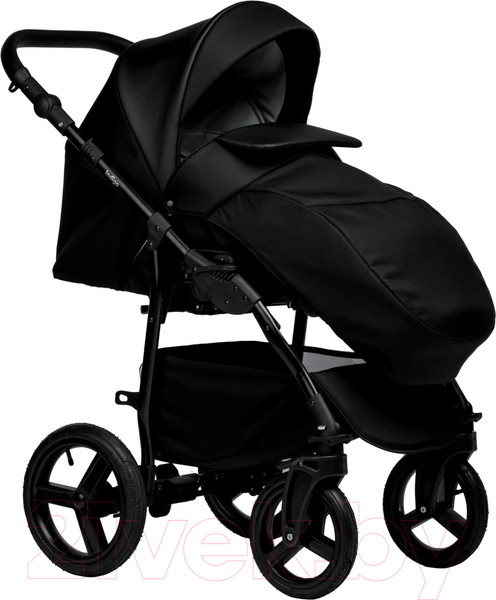 Изображение товара Детская универсальная коляска INDIGO Impulse Eco 2 в 1 (Ie 08, черная кожа/черный)