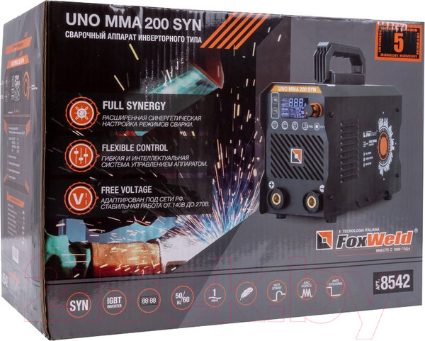 Изображение товара Инвертор сварочный FoxWeld UNO MMA 200 SYN / 8542
