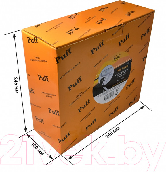 Изображение товара Фен настенный Puff 1202B (белый)