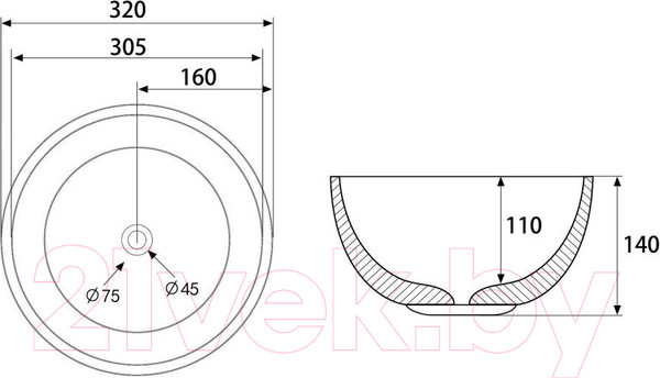 Изображение товара Умывальник Abber Bequem AC2106Regen (хамелеон)
