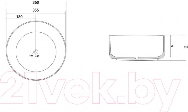 Изображение товара Умывальник Abber Bequem AC2108 (белый)