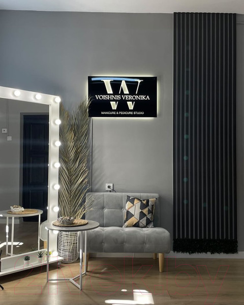 Изображение товара Рейка интерьерная Andlen Decor Г-190 МДФ Графит (2800x28x20мм)