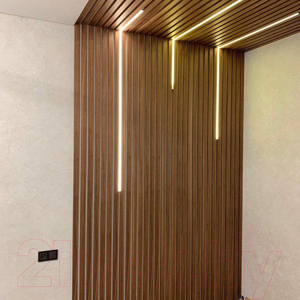 Изображение товара Рейка интерьерная Andlen Decor Г-190 МДФ НФ Акация (2800x28x40мм)