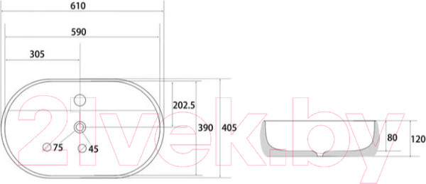Изображение товара Умывальник Abber Bequem AC2113 (белый)