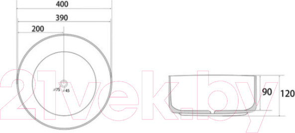 Изображение товара Умывальник Abber Bequem AC2109RG (розовое золото)