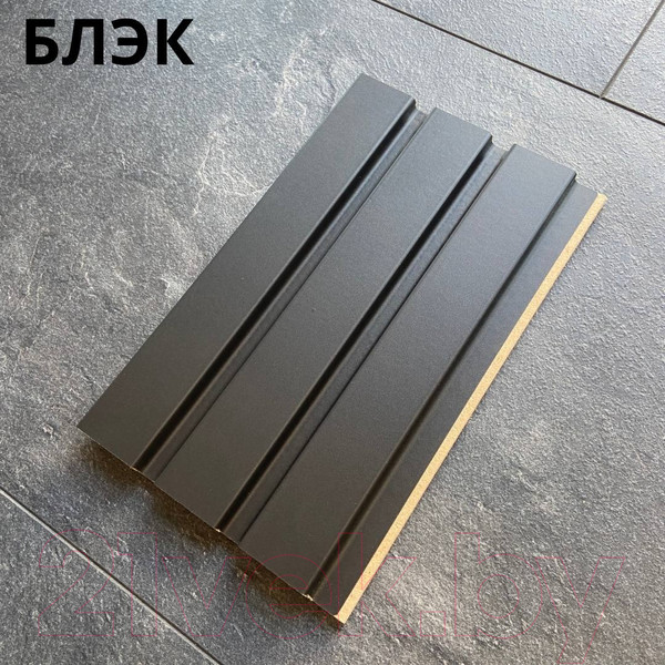 Изображение товара Реечная панель Andlen Decor ПН-43 МДФ Блэк (2800x123x12мм)