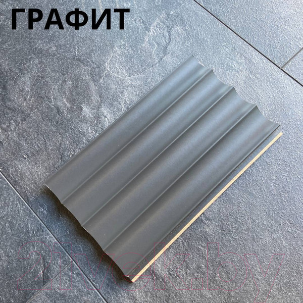 Изображение товара Реечная панель Andlen Decor ПН-39 МДФ Графит (2800x123x16мм)