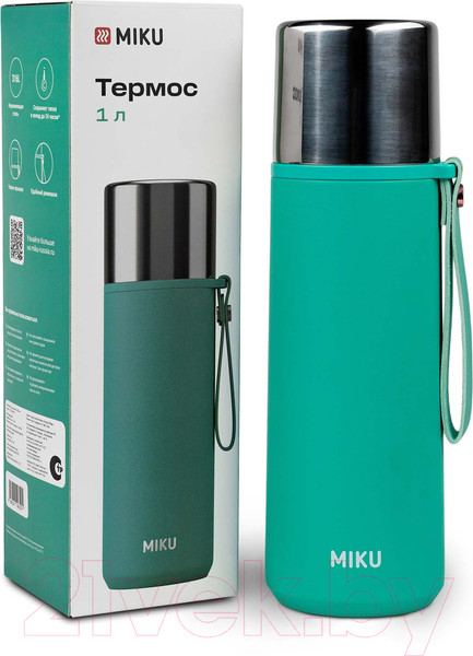 Изображение товара Термос для напитков Miku TH-CLS-1000T (1л, бирюзовый)