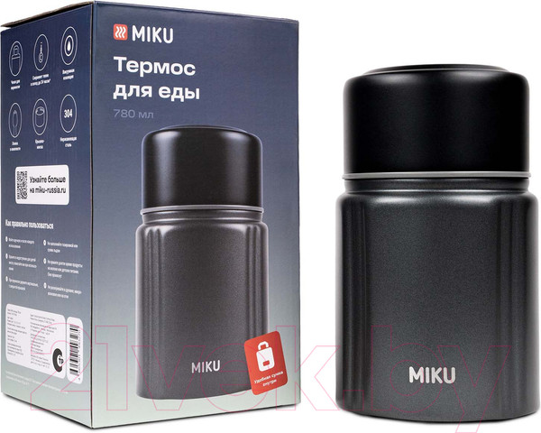 Изображение товара Термос для еды Miku TH-FD-780G (780мл, серый)