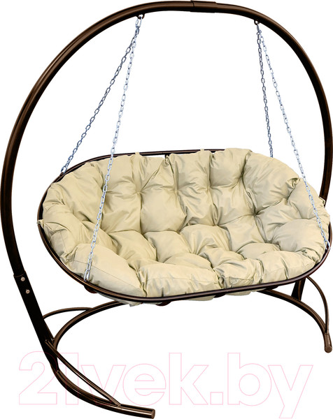 Изображение товара Диван подвесной M-Group Мамасан / 12120201 (коричневый/бежевая подушка)