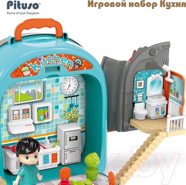 Изображение товара Кукольный домик Pituso В чемоданчике 2 в 1 / HW22122096