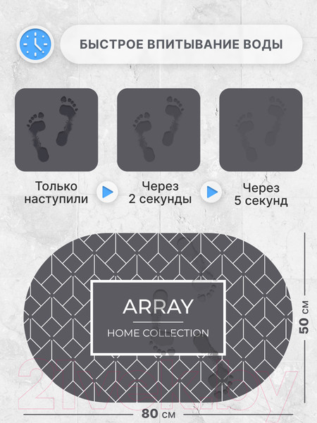 Изображение товара Коврик для ванной Array P111 (серый)