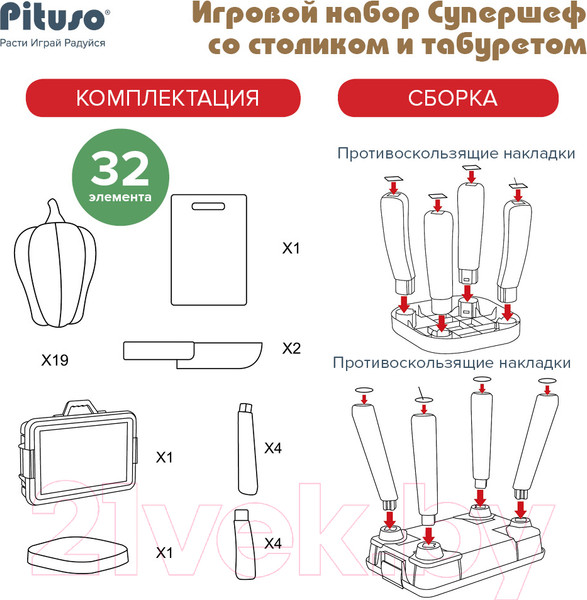 Изображение товара Развивающий игровой стол Pituso Супершеф / HW22106590