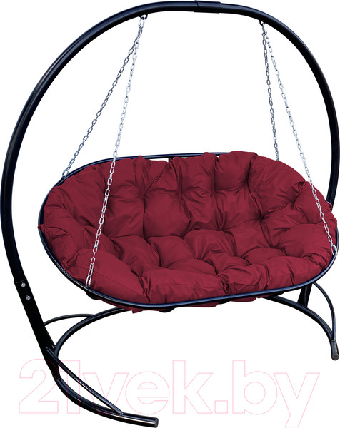 Изображение товара Диван подвесной M-Group Мамасан / 12120402 (черный/бордовая подушка)