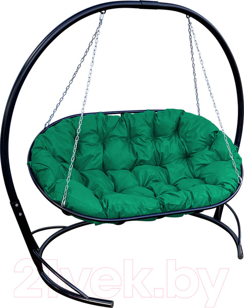 Изображение товара Диван подвесной M-Group Мамасан / 12120404 (черный/зеленая подушка)