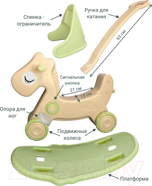 Изображение товара Качалка-каталка Kampfer Dream Horse (оливковый)
