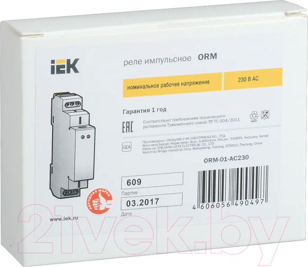 Изображение товара Реле импульсное IEK ORM-01-AC230