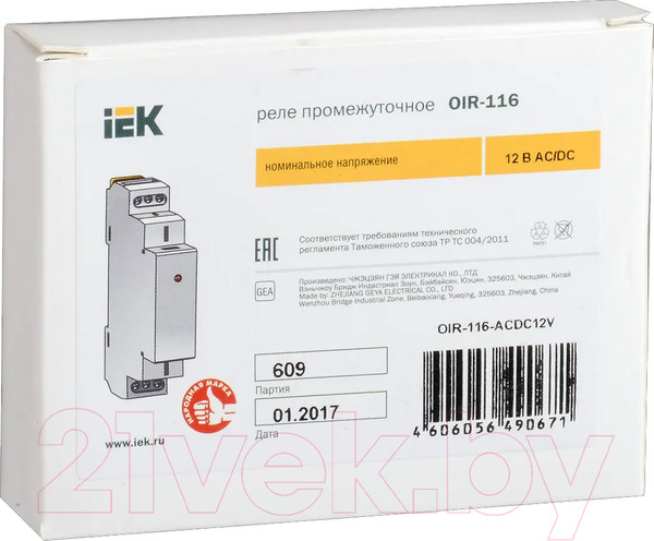 Изображение товара Реле промежуточное IEK OIR-116-ACDC12V
