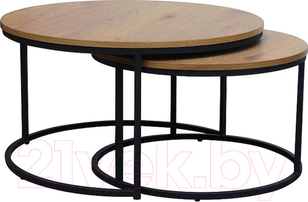 Изображение товара Комплект журнальных столиков Signal Atlanta II (дуб/черный)