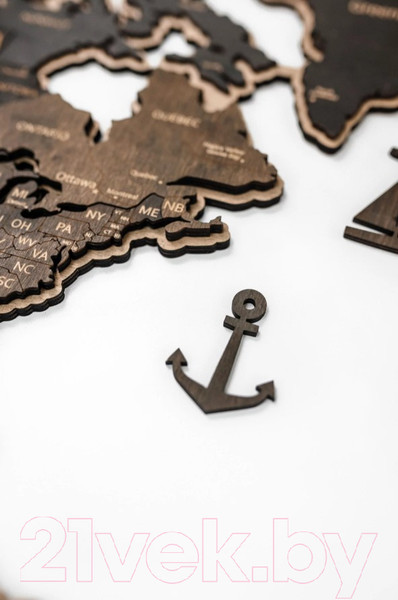 Изображение товара Набор аксессуаров для декора настенного Woodary На английском языке / 3252 (17шт)