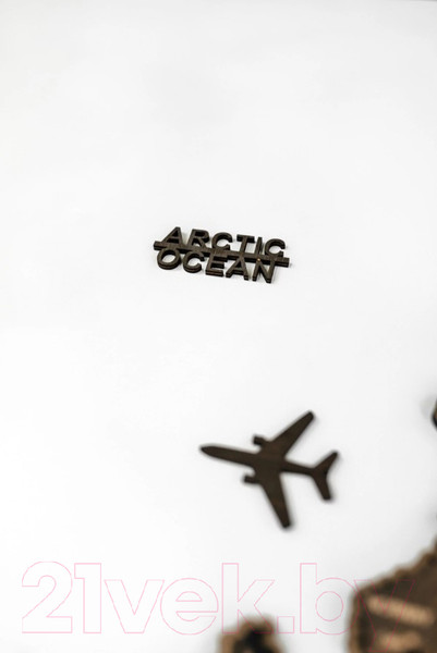 Изображение товара Набор аксессуаров для декора настенного Woodary На английском языке / 3252 (17шт)