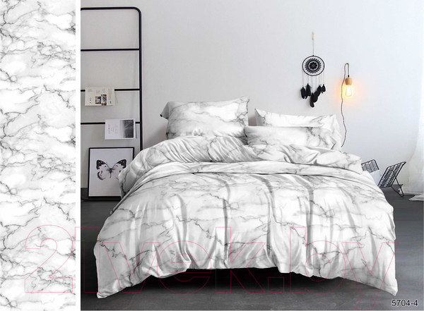 Изображение товара Комплект постельного белья Бояртекс №5704-4 2.0 с европростыней (полисатин)