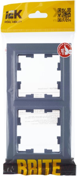 Изображение товара Рамка для выключателей и розеток IEK Brite BR-M22-K35 (маренго)