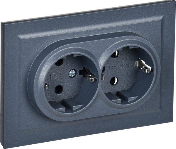 Изображение товара Розетка IEK Brite BR-R21-16-K35-F (маренго)