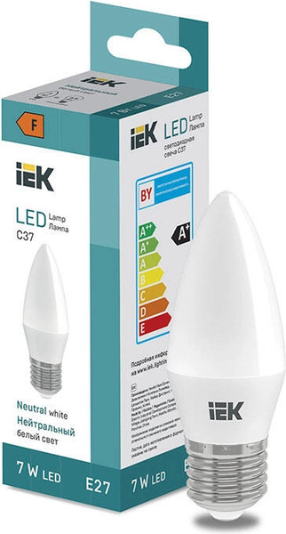 Изображение товара Лампа IEK Свеча-C37 7 Вт 600lm 4000K E27 / LL-I-C37-7-230-40-E27