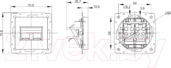 Изображение товара Розетка IEK Brite BR-KT20-O-1-K45 (темная бронза)