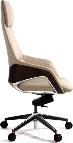 Изображение товара Кресло офисное Norden Шопен / FK 0005-A Beige Leather (кожа бежевая/алюминий)