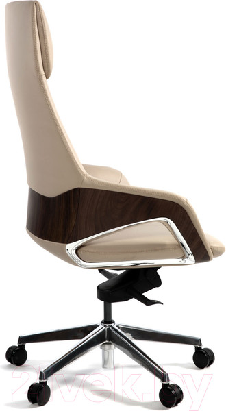 Изображение товара Кресло офисное Norden Шопен / FK 0005-A Beige Leather (кожа бежевая/алюминий)