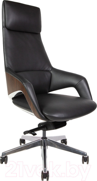 Изображение товара Кресло офисное Norden Шопен / FK 0005-A Black Leather (кожа черная/алюминий)