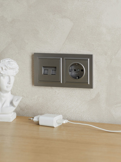 Изображение товара Рамка для выключателей и розеток IEK Brite BR-M22-K46 (сталь)