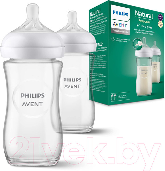 Изображение товара Набор бутылочек для кормления Philips AVENT AVENT Natural Response / SCY933/02 (240мл, 2шт)